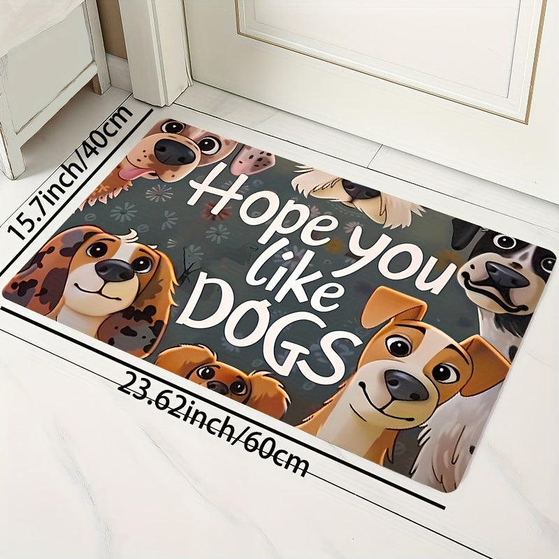 Cartoon Dog Doormat Polyester Non-Slip Soft Thick Kitchen Living Room Bedroom Rug