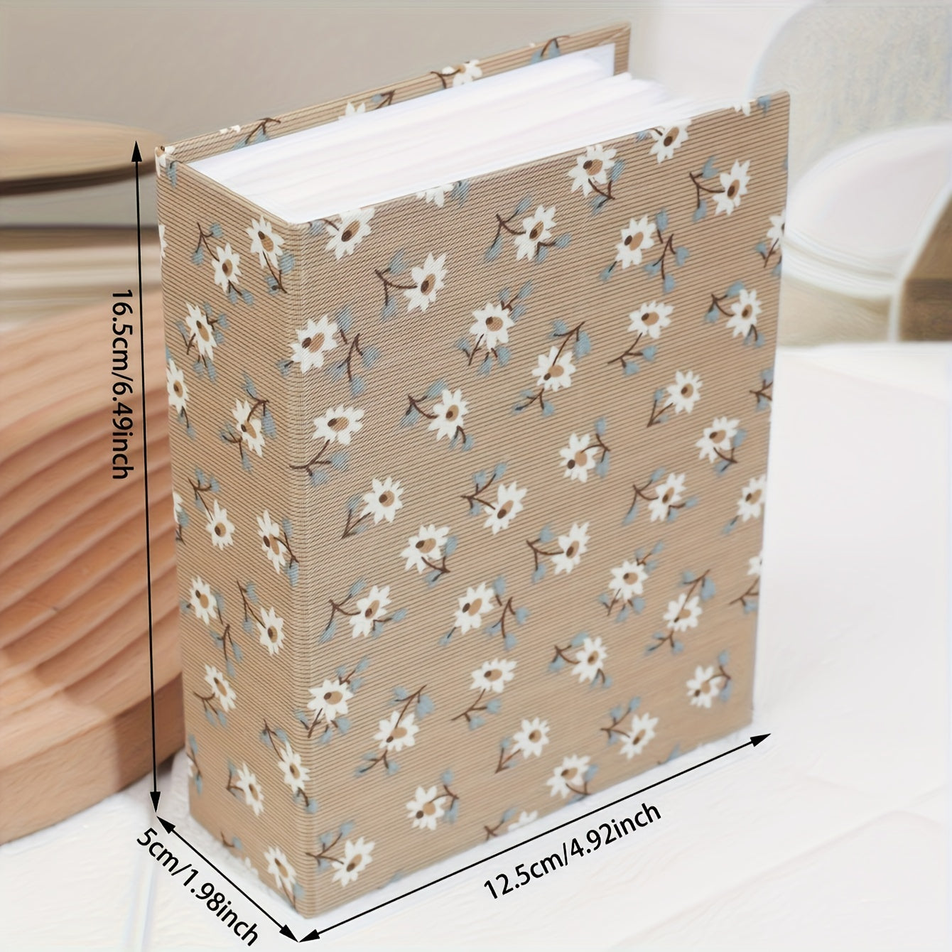 Стильный фотоальбом 15,24 см с 100 карманами, дизайн в винтажном стиле в розовом и сером цветах - отлично подходит для домашнего декора.