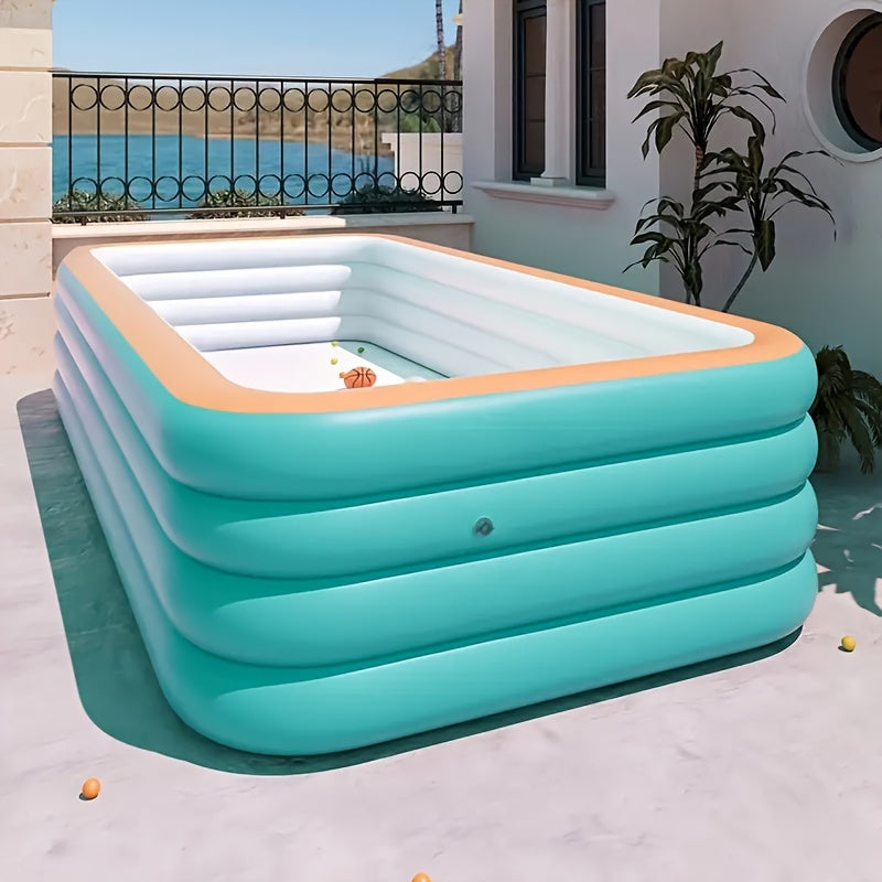 Inflatable Pool for Adults 3m x 2.5m Reinforced Green and Orange Water Park Design