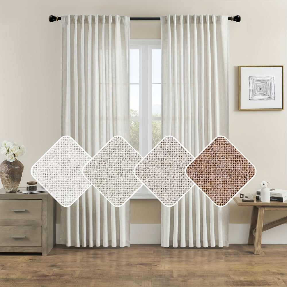 Solid Color Polyester Curtain with Rod Pocket for Living Room or Bedroom