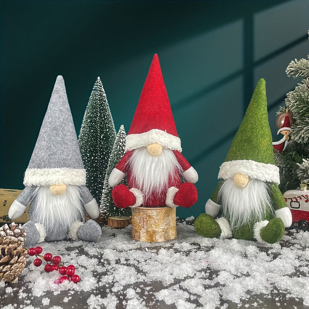 Decoraciones de gnomo de Navidad escandinavo hechas a mano en tela de poliéster para la decoración festiva del hogar