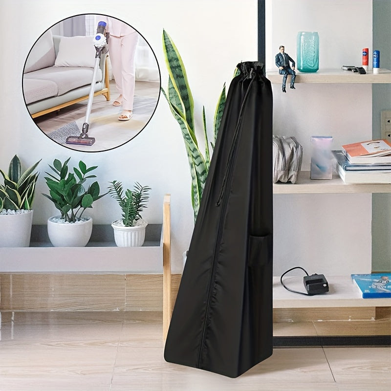 Black Fabric Vacuum Cleaner Cover with Handles Dustbin Storage Bag Organizer