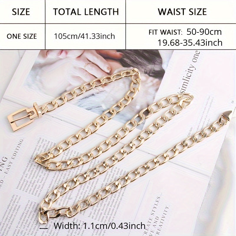 Unisex Gold and Silver Waist Chain with Buckle