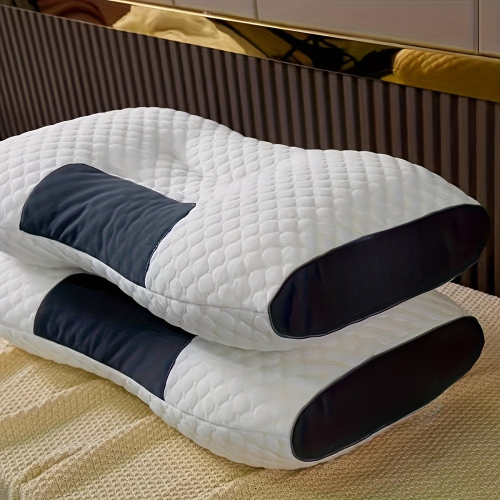 Almohada ergonómica cervical blanca para un sueño profundo, soporte para el cuello, para dormir de lado y de espaldas, lavable a máquina