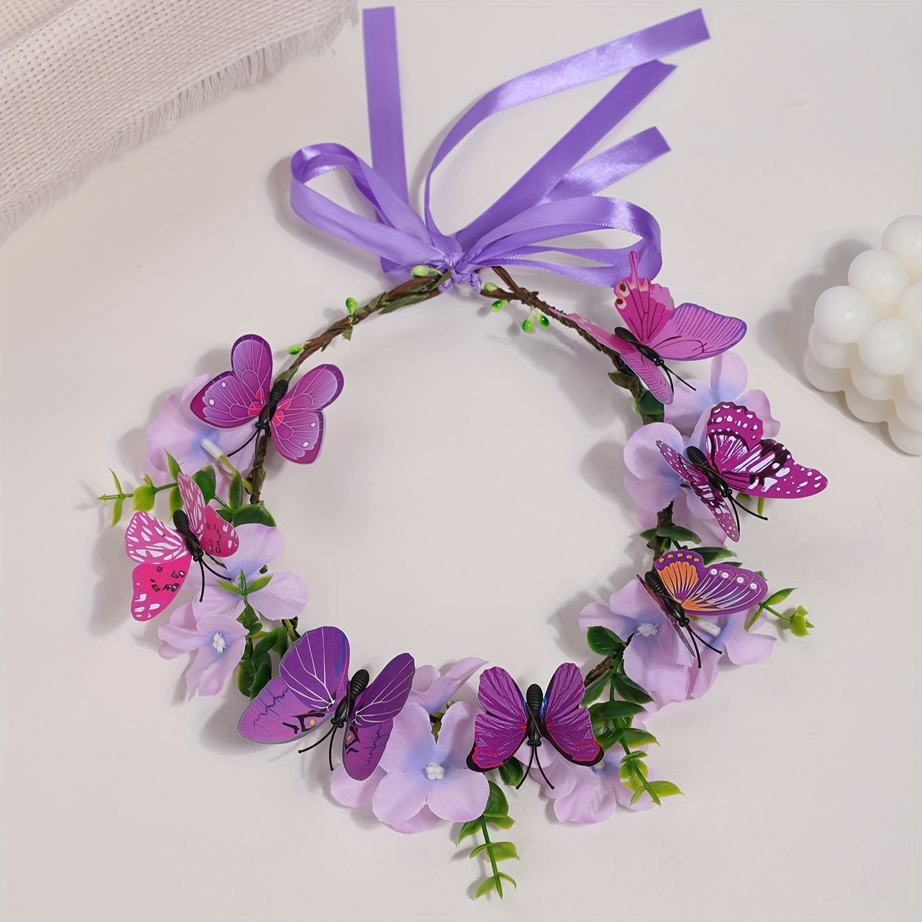 Butterfly Wreath for Spring and Summer Photography Stage Performance Headwear Accessory