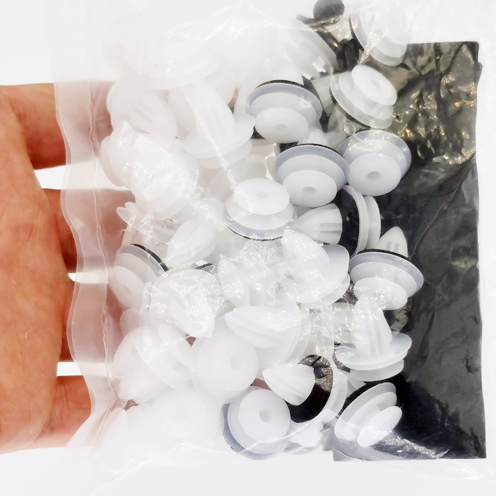 50 Pcs Car Door Panel Clips White Green Plastic Fasteners for Bumper Trim