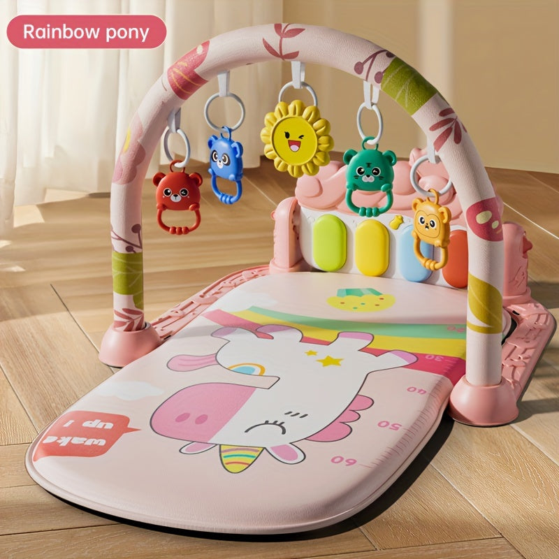 Educational Play Mat for Kids with Musical Keys and Hanging Toys Polyester Colorful