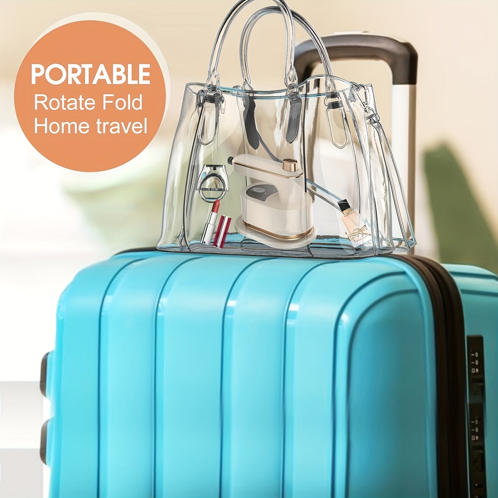 Handheld Steam Iron with 15-Second Heating Portable Travel Dry Wet Iron