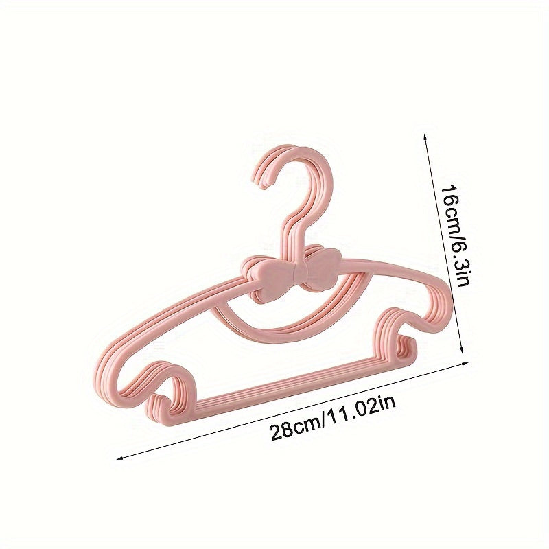 Newborn Baby Hangers Set of 10 Durable PP Material with Bow Storage for Children 0-10 Years