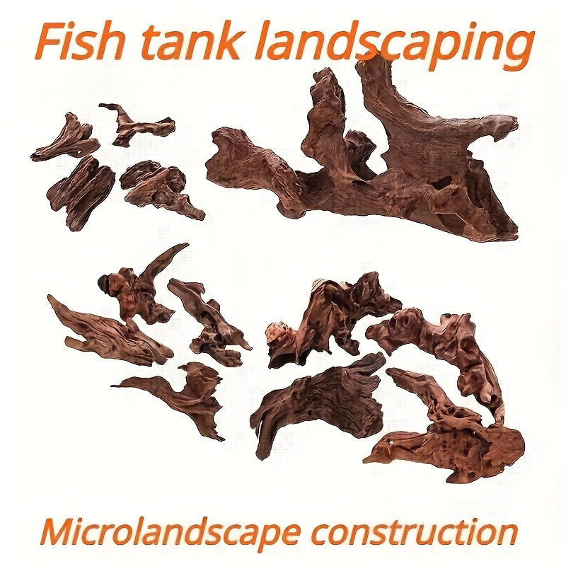 Natural Driftwood Aquarium Decor for Small Fish Tanks Bark-Enhanced Detailing
