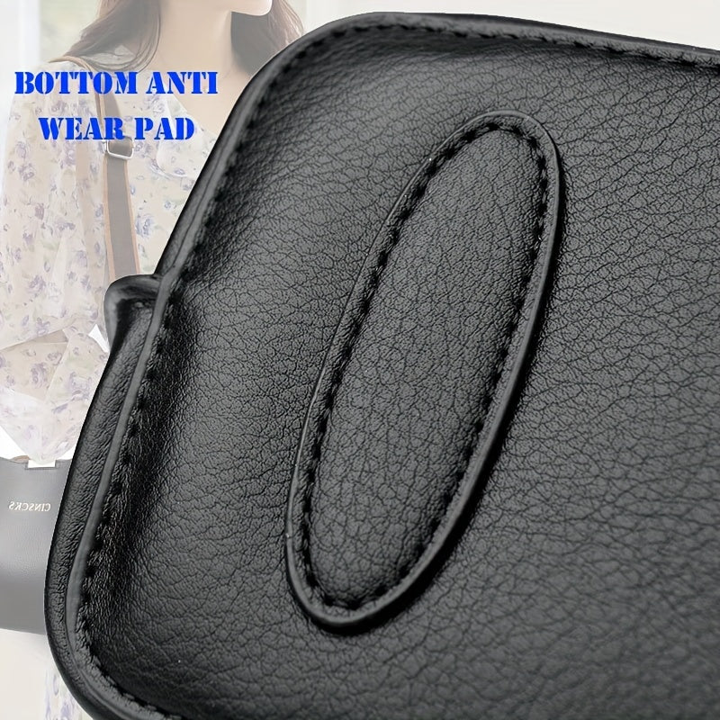 Women's Casual Water-Resistant PU Tote Bag with Detachable Shoulder Strap