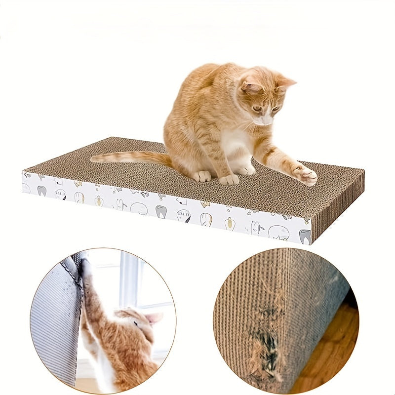 Extra-Large Reversible Corrugated Cardboard Cat Scratch Pad with Non-Slip Base