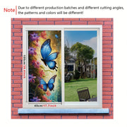 Frosted Window Film Boho Butterfly Flower Design 16mil Heat Insulation
