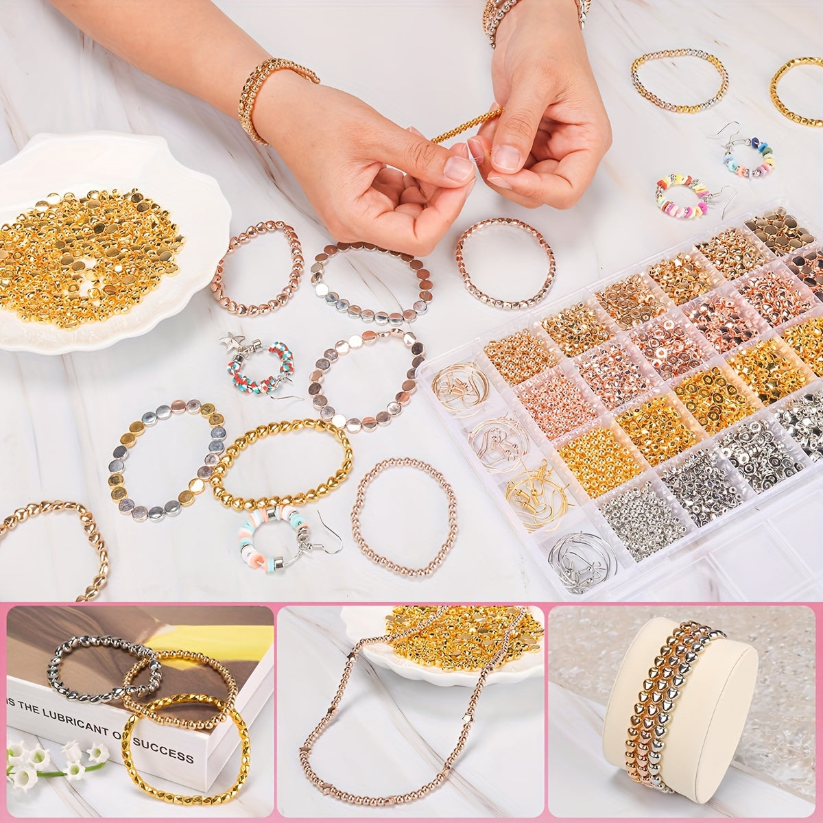 Set of 2260 Irregular Shaped CCB Spacer Beads for Jewelry Making