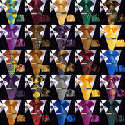 Men's Plaid Tie Pocket Square Cufflinks and Clip Set