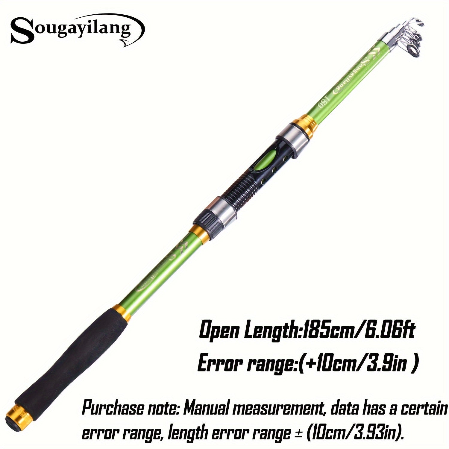 Telescopic Fishing Rod 1.8-3.3M Fiberglass Saltwater Bait Spinning Medium Action