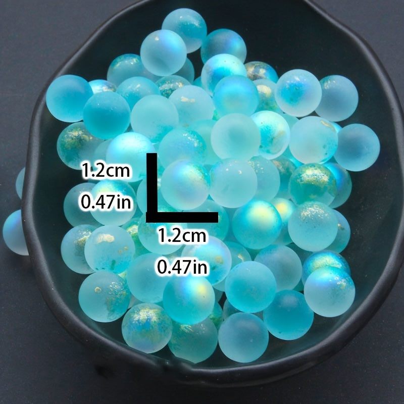 Glow-in-the-Dark Glass Beads 12mm for Jewelry Crafts Aquarium Decor Set of 10