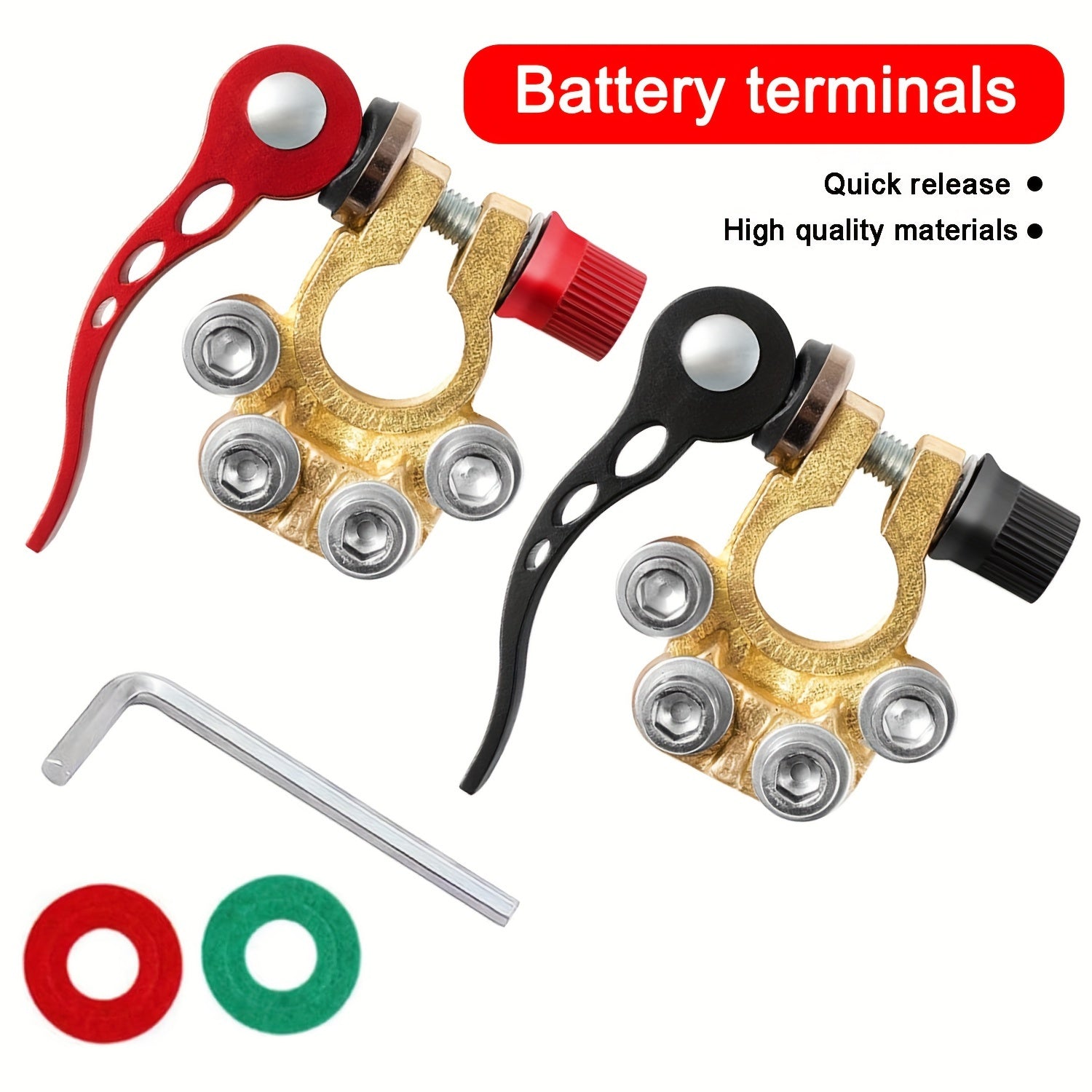Pair Quick Release Battery Terminal Connectors Aluminum Alloy Car Battery Terminals