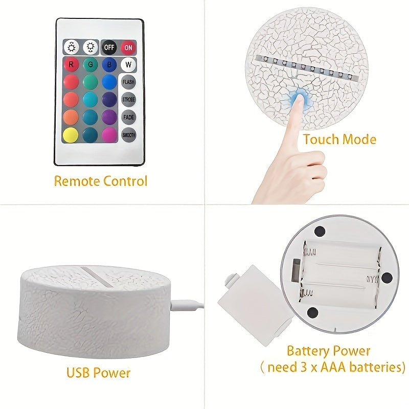 LED Night Light for Girls with 3D Pegasus and Fairy Design, 16 Color Options, USB Powered, Touch and Remote Control