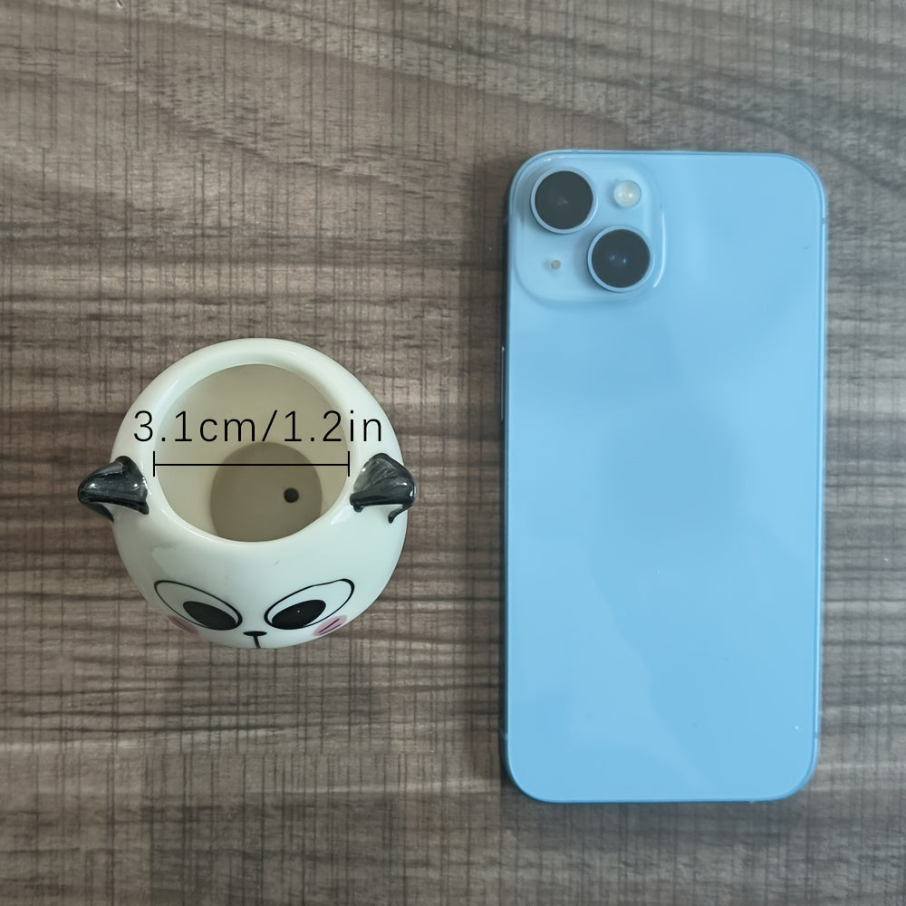 Mini Cartoon Cat Ceramic Flower Pot for Desktop Indoor Outdoor Decor