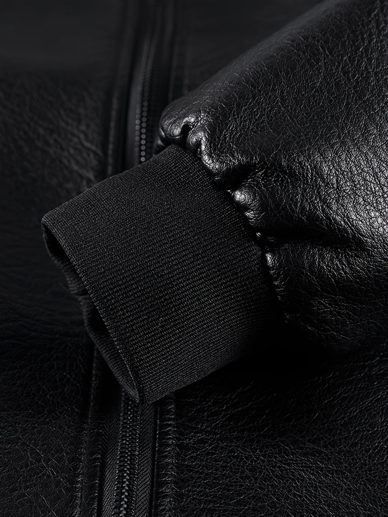 Men's Autumn Winter Motorcycle Jacket Windproof PU Embroidered Baseball Collar