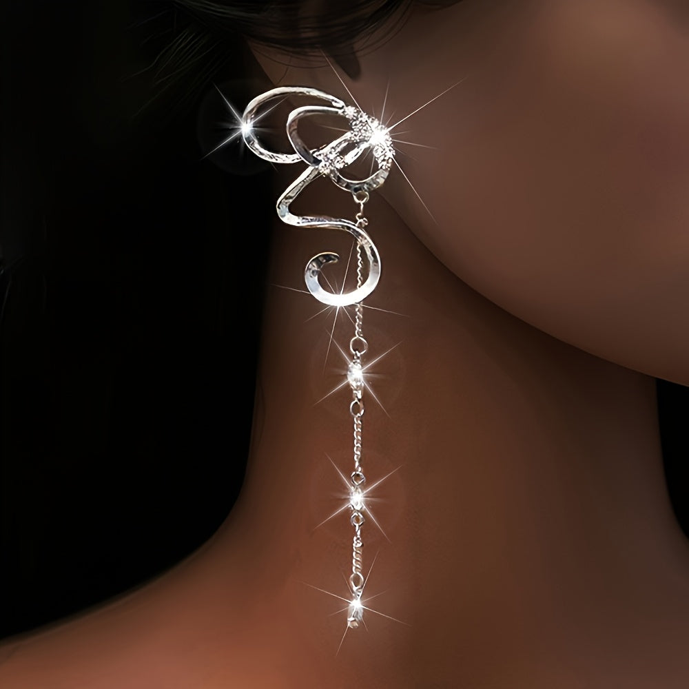 Pendientes de mariposa en plata de ley con circonia cúbica y diseño hueco de lazo