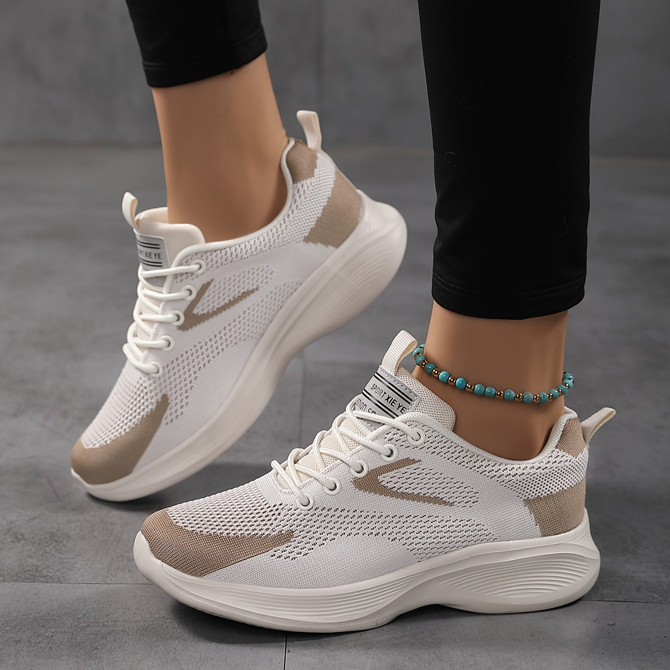 Zapatillas de running transpirables para mujer, deportivas bajas, color gris y verde, con amortiguación