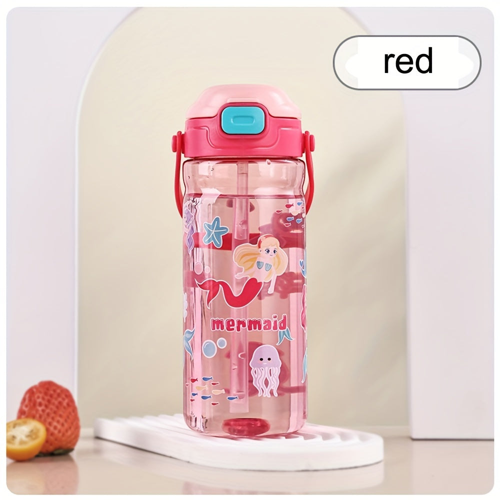 Water Bottle with Leak-Proof Design Detachable Handle 18.6oz for Travel Outdoor Fitness and School