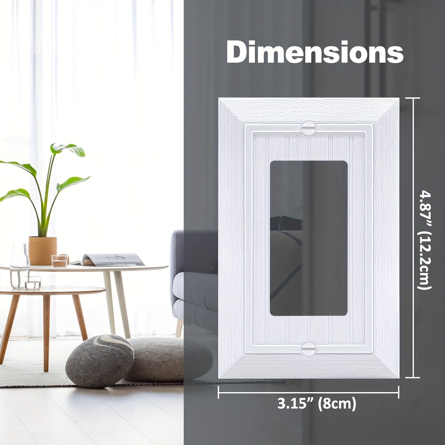 Placas decorativas de pared con diseño de veta de madera retro, 1, 2, 4 o 10 piezas, compatibles con interruptores y tomas de corriente