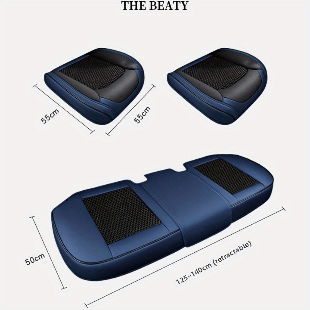Funda de cojín de asiento de coche cuadrada de cuero sintético transpirable y de secado rápido, universal