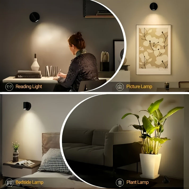 Modern LED Wall Sconce Touch Control Rechargeable Lithium Battery