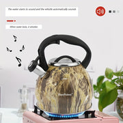 Hervidor de té de acero inoxidable con silbido 3L compatible con estufa con asa resistente al calor