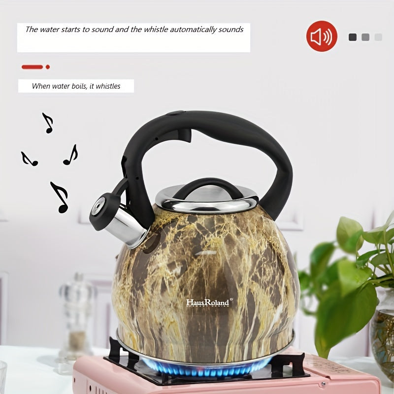 Stainless Steel Whistling Tea Kettle 3L Stovetop Compatible Heat-Resistant Handle