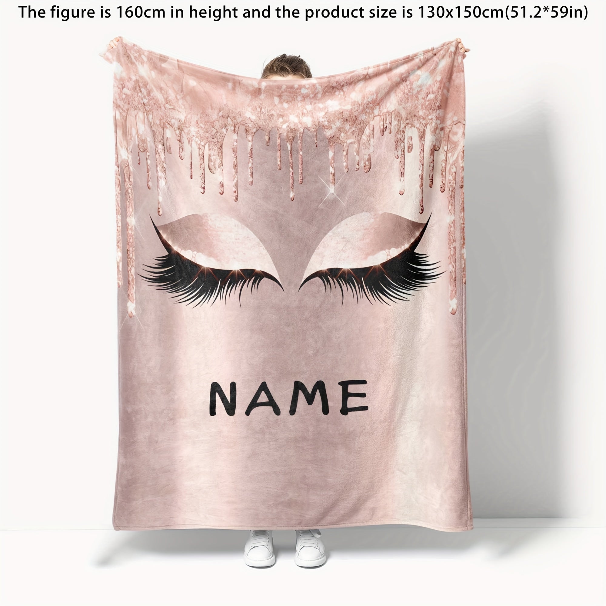 [Eng yaxshi tanlov] Shaxsiylashtirilgan Multfilm Kirpik Naqshli Flanel Ko'rpa: Moslashtiriladigan, Yengil, Yumshoq va Qulay - Yotoq, Divan, Sovg'alar, Tashqi foydalanish uchun mukammal - Yil davomida qulaylik, Allergiyaga do'st, Mustahkam, Yorqin ranglar