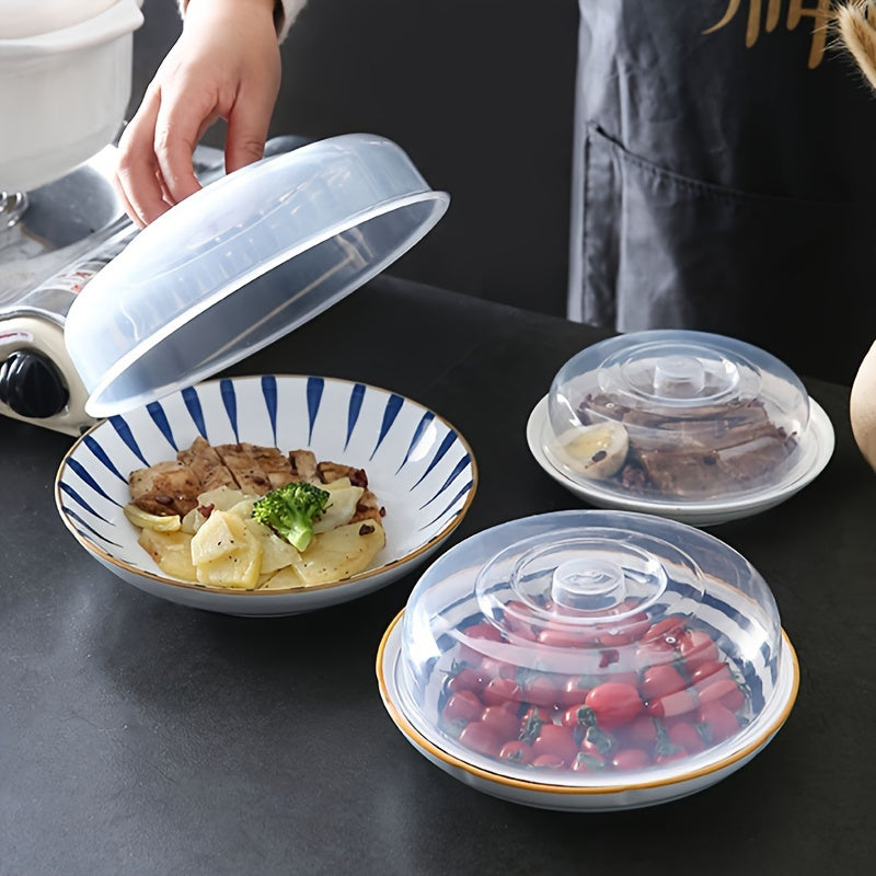 Cubierta de plástico redonda para microondas, apta para alimentos, para preservar la frescura