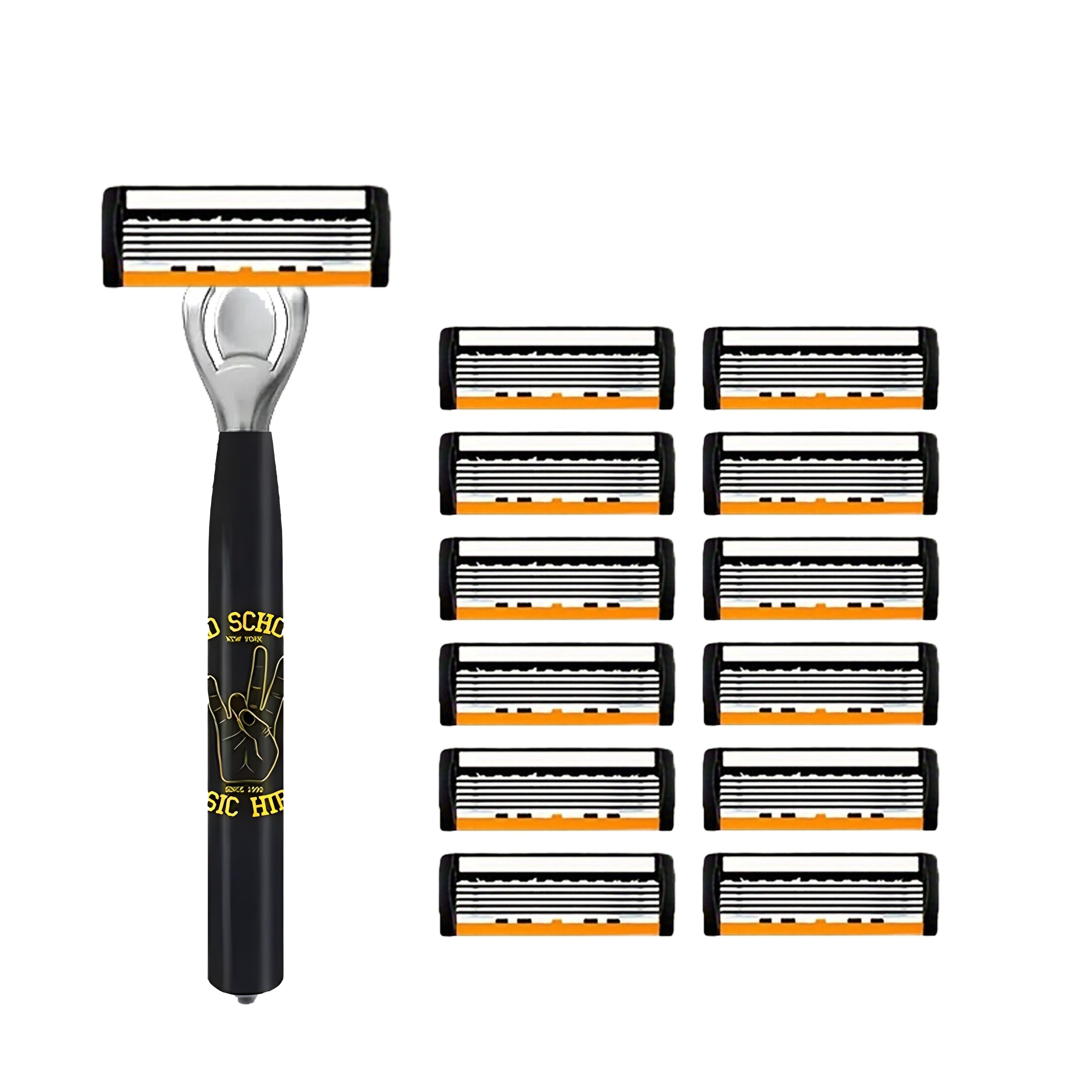 Men's Stainless Steel Safety Razor Set with Sharp Blades for Close Shave