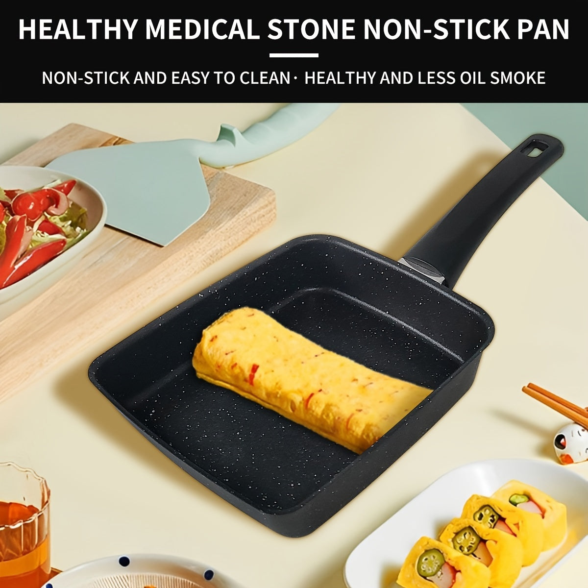 Cast Iron Skillet Non-Stick Japanese Design for Omelettes Burgers and More