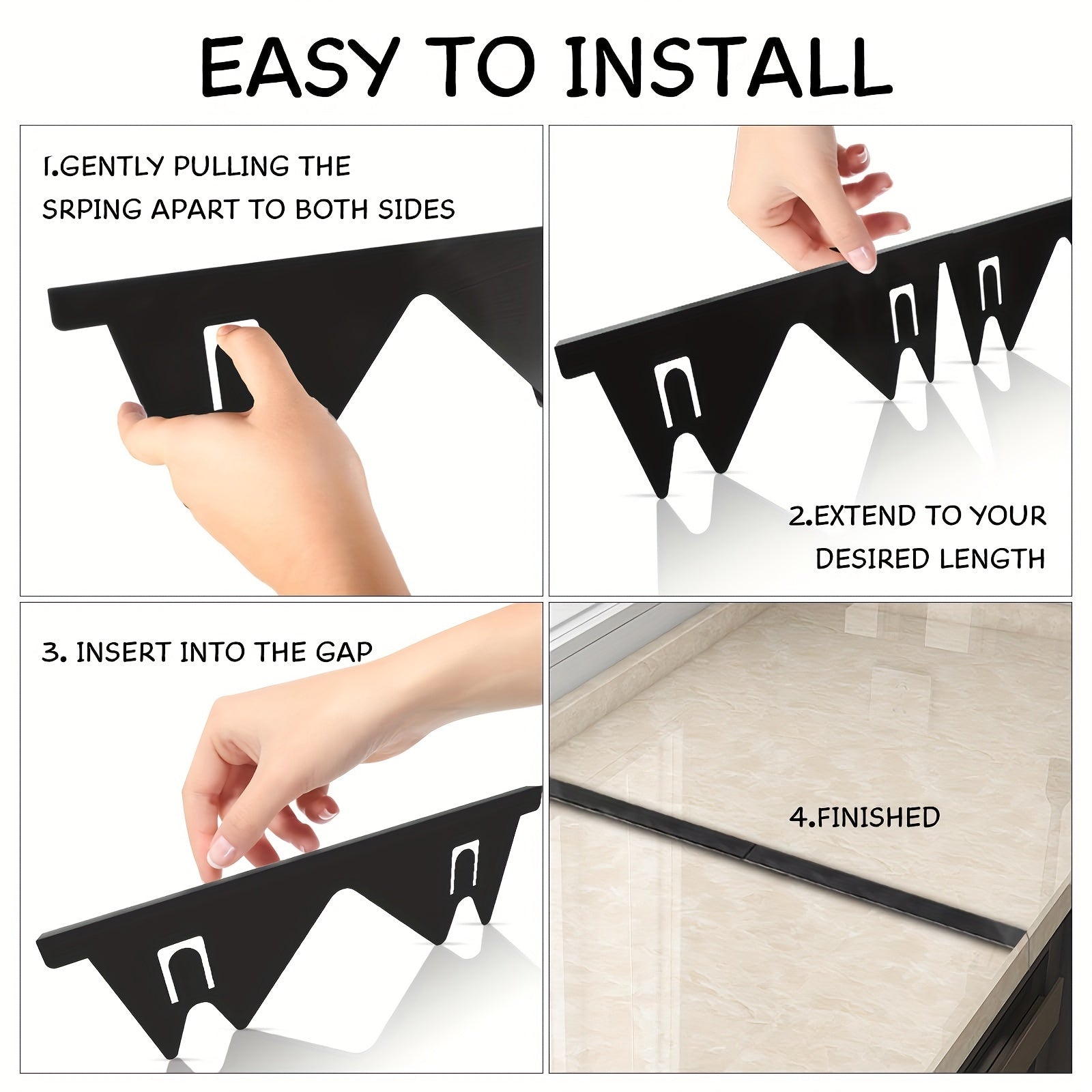 Adjustable Metal Stove Gap Cover Heat Resistant Counter Filler Kitchen Oven Protector