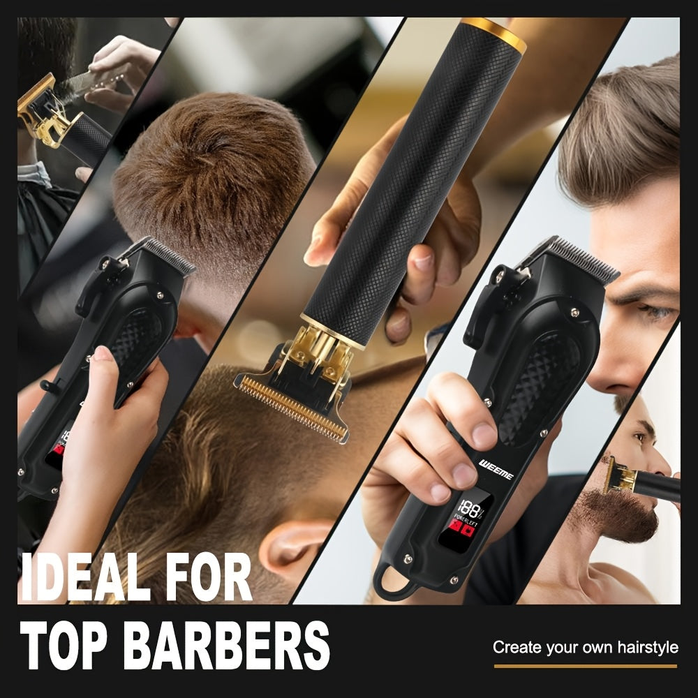 Комплект для ухода за мужчинами "все в одном" с машинкой для стрижки, триммером, бритвой, USB-зарядкой, 36 В, ЖК-дисплеем