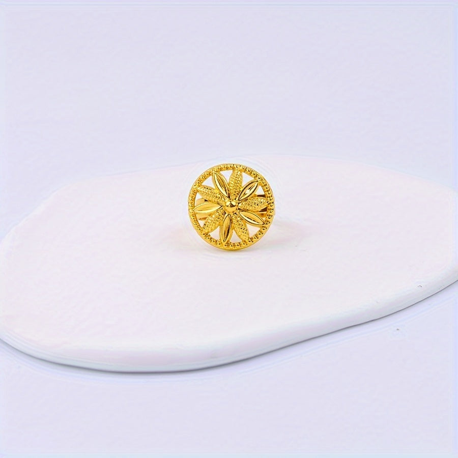 Middle East Jewelry Set with Earrings Rings Bracelets and Necklaces 24K Gold Plated for Dubai Women Wedding