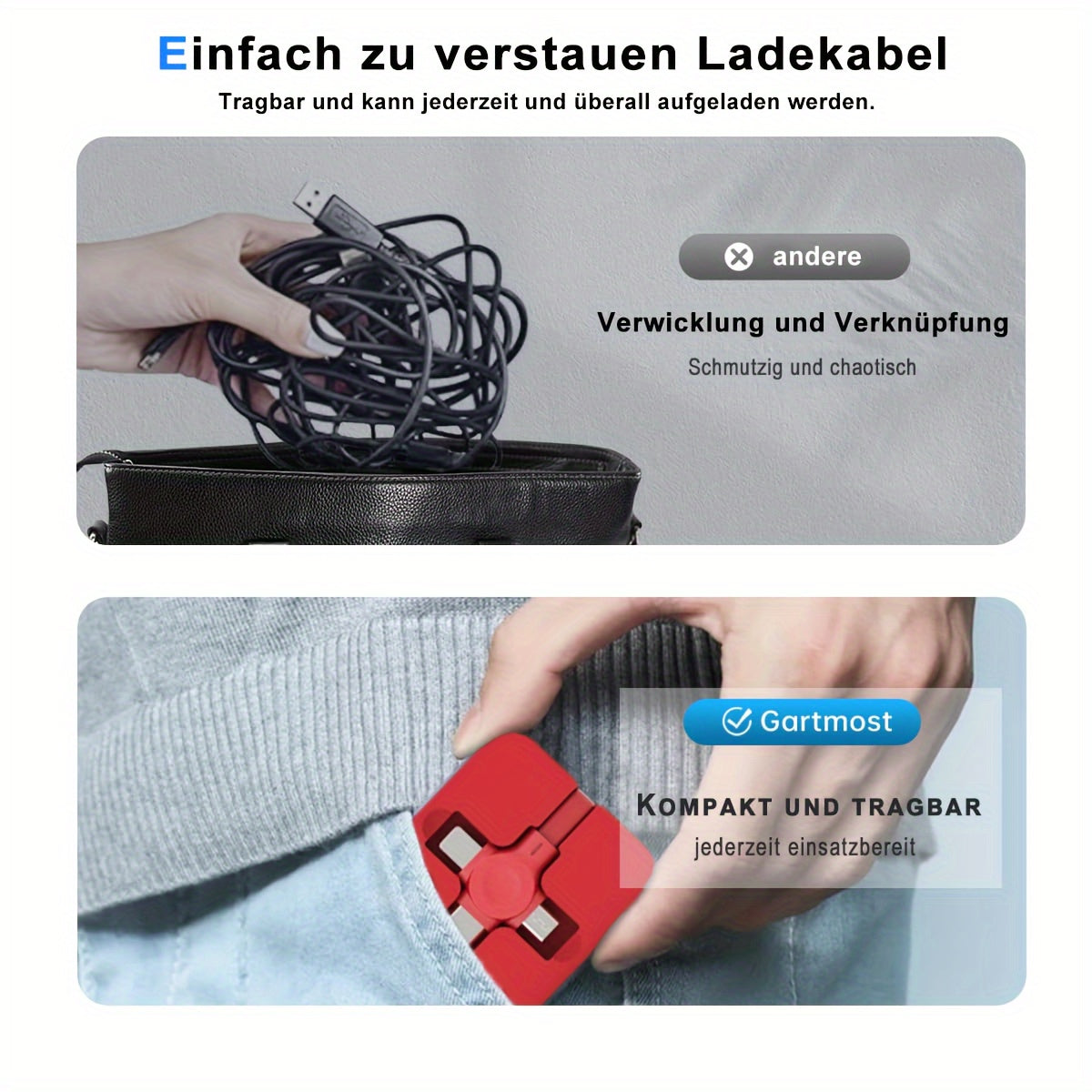 3-in-1 Phone Holder Data Cable with Fast Charging and Data Sync for Smartphones