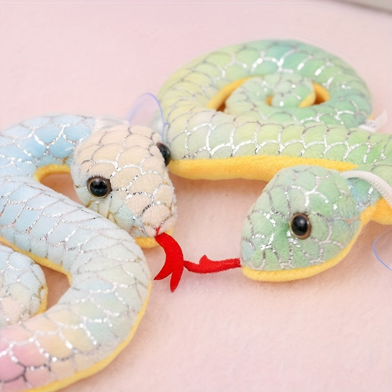 Мягкие хлопковые плюшевые подвески в дизайне с узором тай-дай и позолоченной змеи, идеально подходящие для празднования Года Змеи. Подходит для возрастной категории 14 лет и старше.