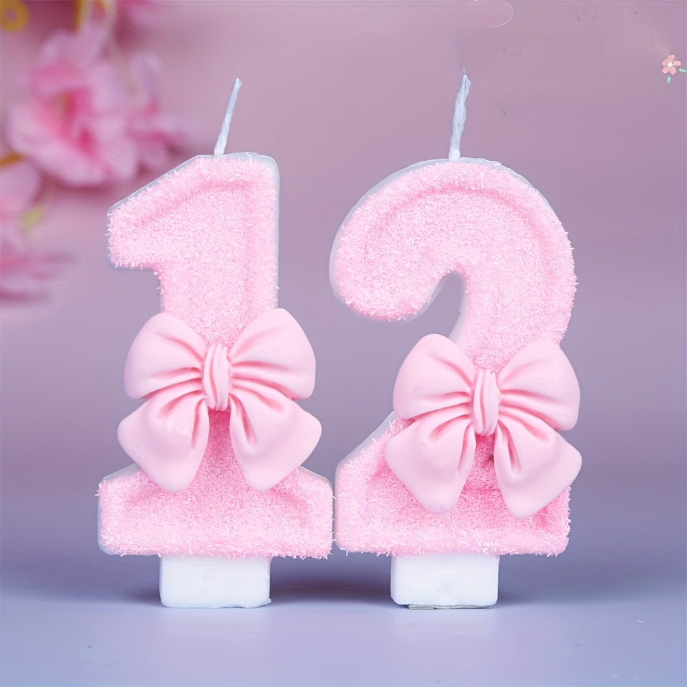 Pink Glitter Number 12 Birthday Candle for Celebrations and Parties