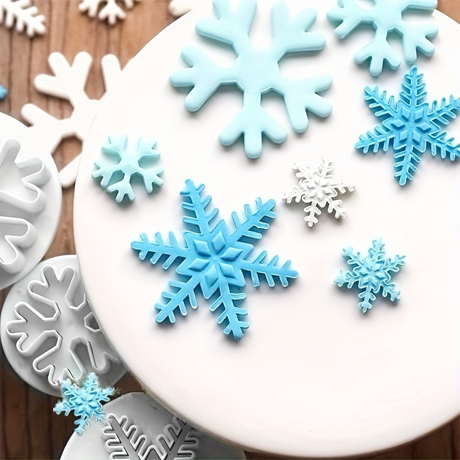Set of 3 Snowflake Cake Cutters for Holiday Baking Christmas Halloween Easter Hanukkah Thanksgiving