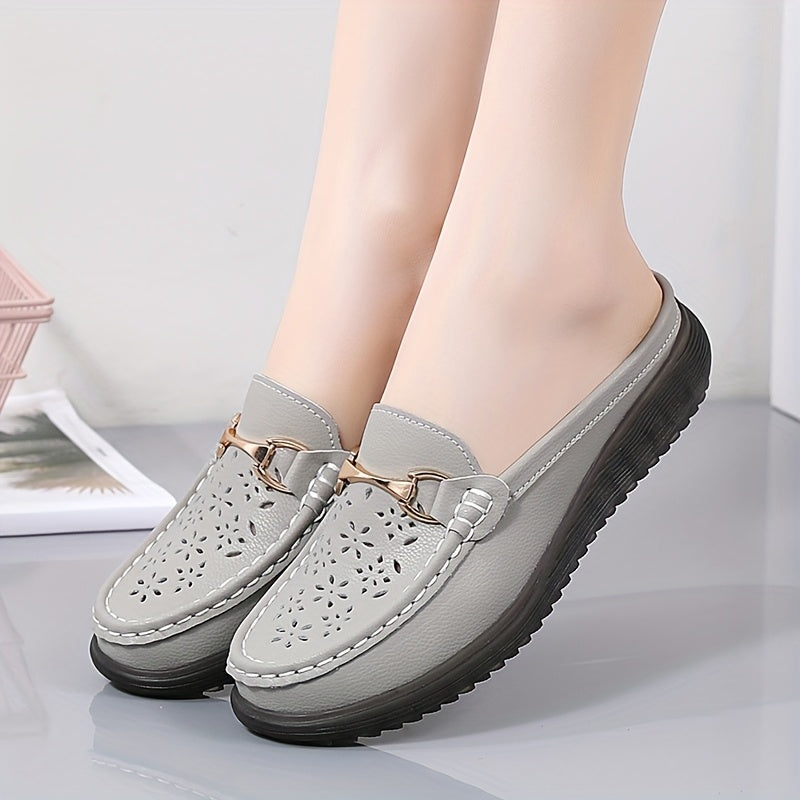 Women Lightweght Slip-On Mules Flat Non-Slip Loafers Casual All-Season