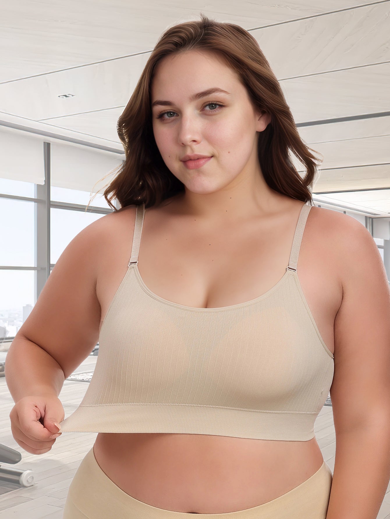 Women's Seamless Padded Yoga Sports Bra with Adjustable Straps Purple