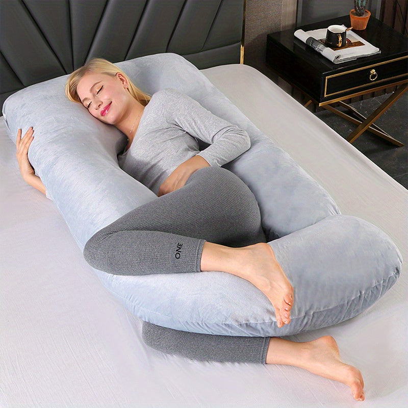 Pregnancy Pillow J-Shaped Support Cushion for Comfortable Sleep and Gift