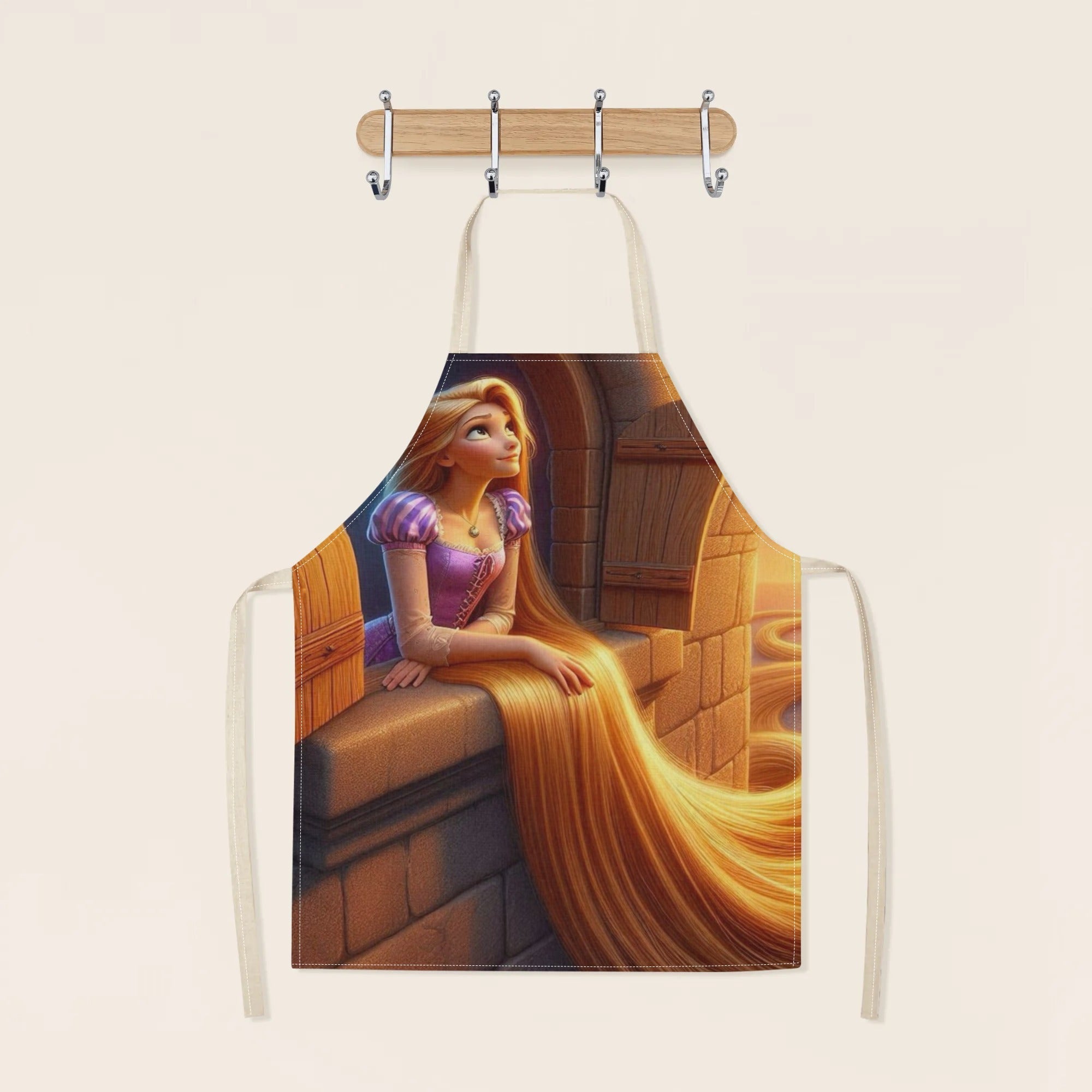 Suv o'tkazmaydigan Disney Cinderella aproni - Mustahkam polyesterdan tayyorlangan - Oson parvarish qilish, astarsiz dizayn, mehmonxonalar, supermarketlar, restoranlar, meva do'konlari, sut choyi stendlarida va uyda foydalanish uchun mukammal.