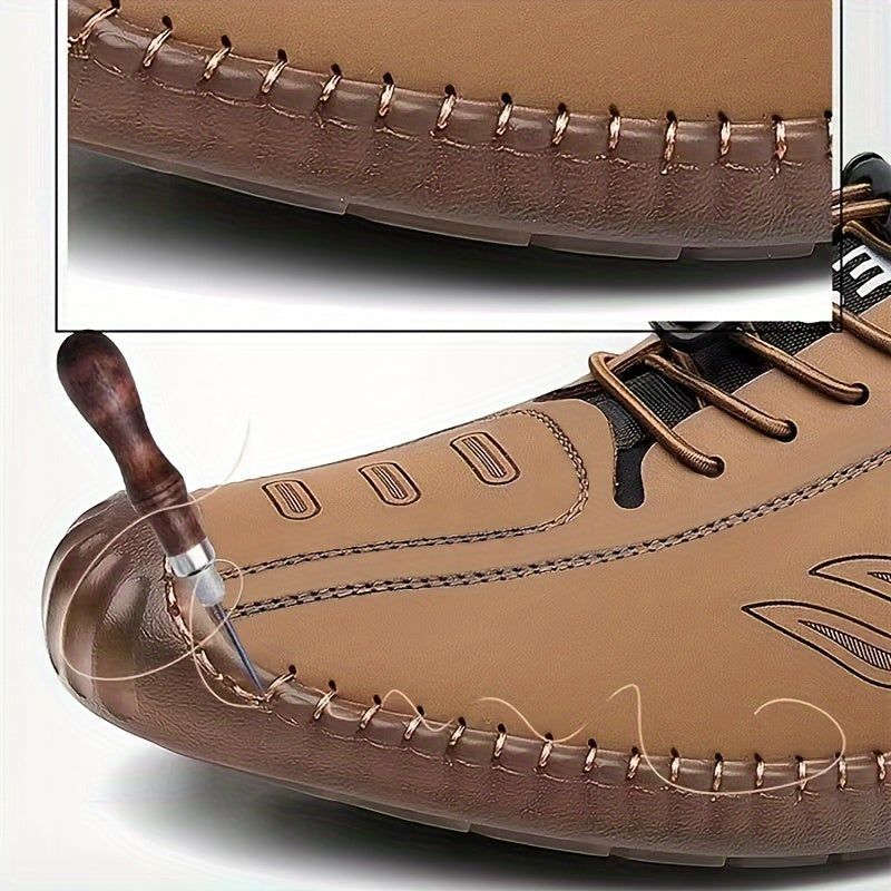 Men's Casual Slip-On Oxfords with Microfiber Synthetic Leather and TPR Sole