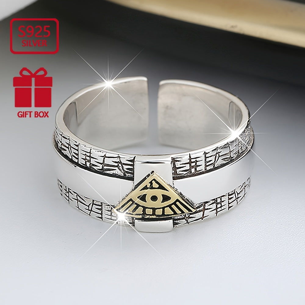 Ushbu vintage uniseks 925 sterling kumush xoch uzuk nafis ochiq dizaynga ega bo'lib, partiyalar va tadbirlarda kiyish uchun mukammaldir. Uning og'irligi taxminan 4.6g.